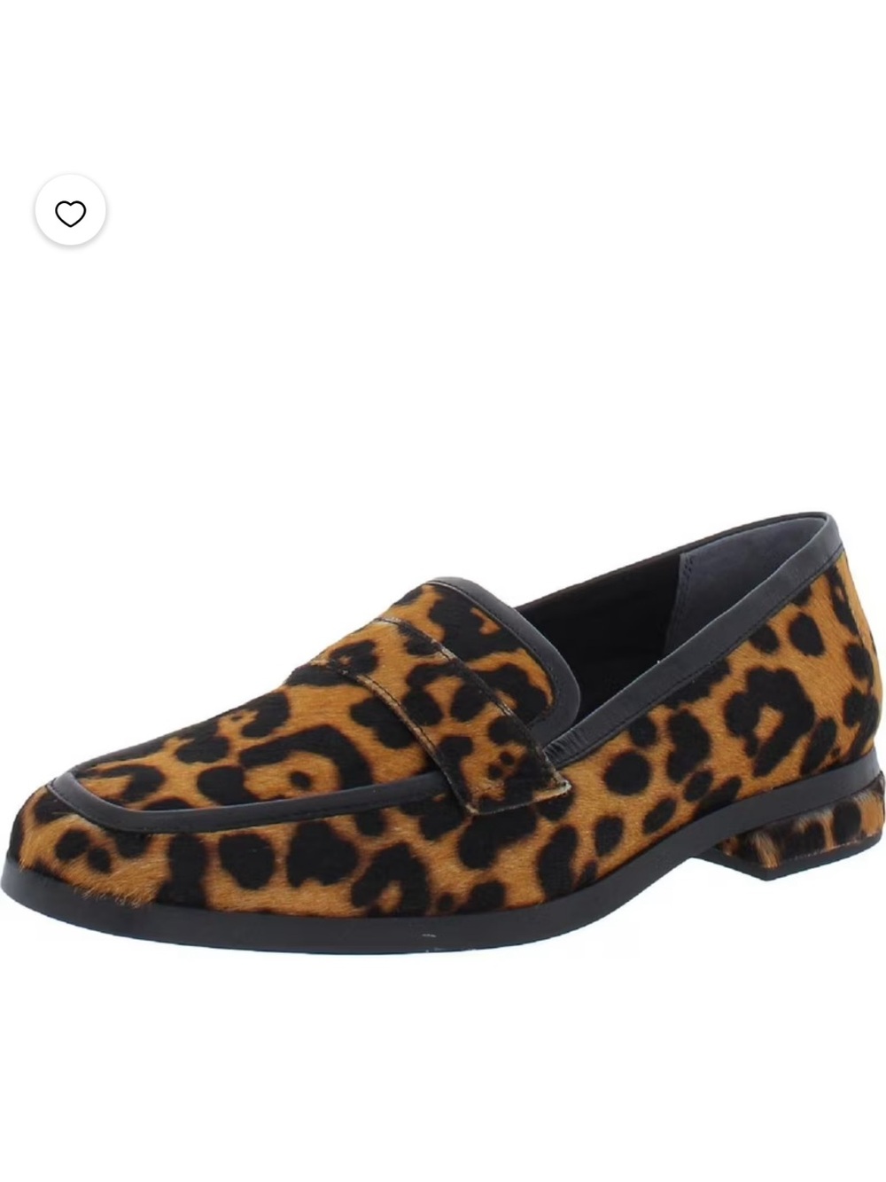 Vionic Brown Wren Sellah Leopard Print Calf Hair Arch Support Penny Loafer 8.5